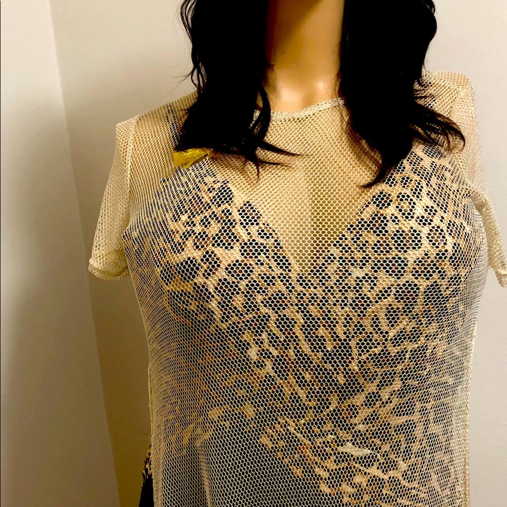 Plus size swim mesh coverup